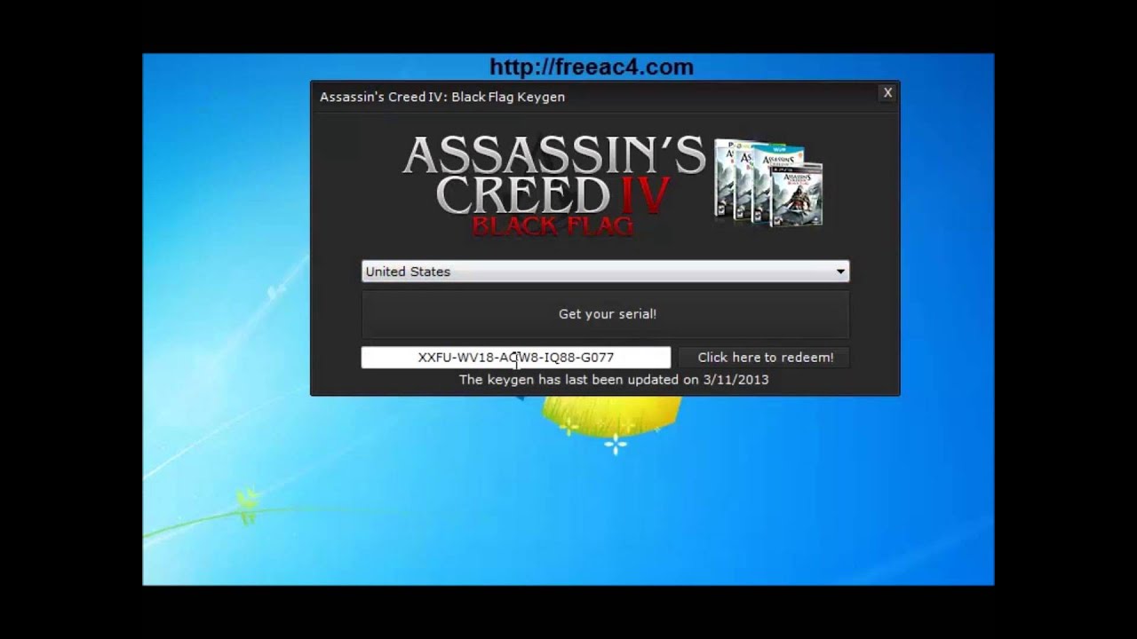 Product activation key for assassin